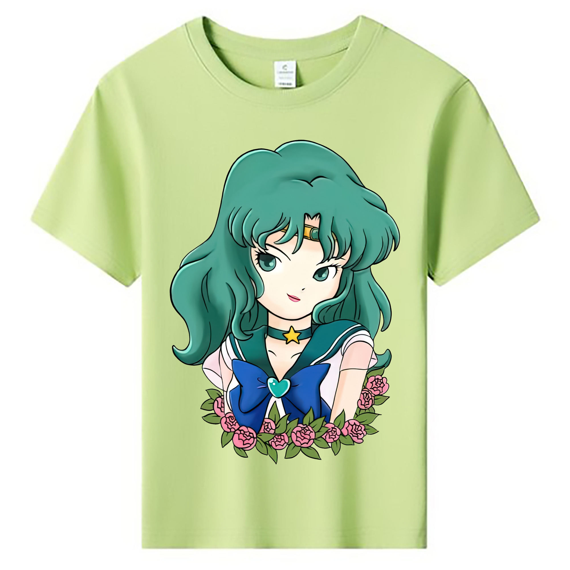 （画像用） 美少女戦士セーラームーン 海王 みちる（かいおう みちる） Sailor Moon Kaiou Michiru 綿100％キッズTシャツ（フロントプリント）